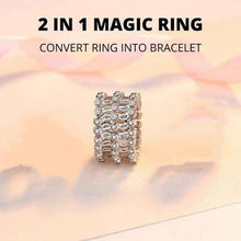 Load image into Gallery viewer, 2 in 1 ZIRCONE Studded SILVER HALLMARK  Italian Ring cum Bracelet for Women
